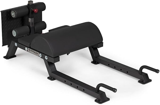 Titan Fitness Adjustable Floor Glute & Hamstring Developer (GHD), Cross Training Workout Lifting Equipment in Home and Commercial Gym