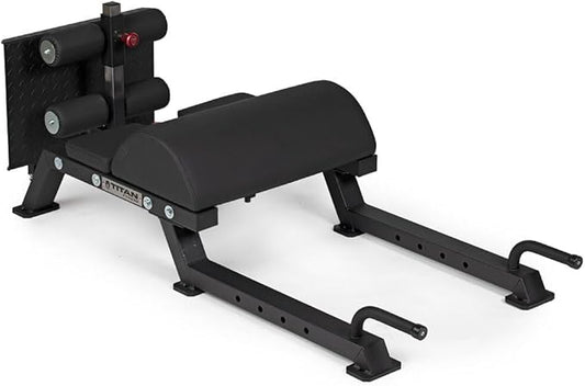 Titan Fitness Adjustable Floor Glute & Hamstring Developer (GHD), Cross Training Workout Lifting Equipment in Home and Commercial Gym