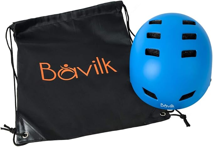 Bike Helmet 3 Sizes for Teenager Kids Youth Adults,Bavilk Skateboard Helmet Adjustable Multi-Sport Bicycle Cycling Scooter Roller Skate Inline Skating Rollerblading for Girls Boys Women Men Teen