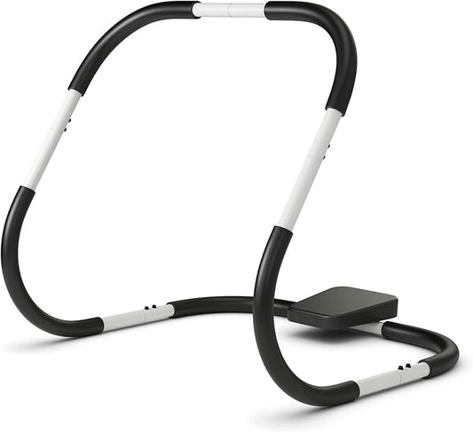 GYMAX Ab Cruncher, Abdominal Trainer Sit up Assistant Roller with Padded Headrest, Fitness Exercise Training Machine for Core Muscle, Home Gym Portable Ab Mat Trainer (White)