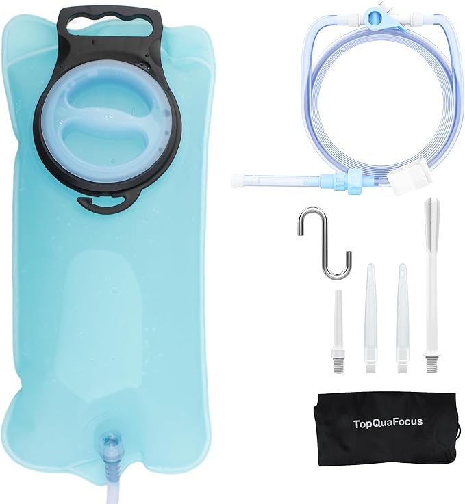 TopQuaFocus Douche Bag kit Home Coffee Enemas with 6.5FT Silicone Tube Portable Enema Bag for Men Women Colon Cleansing Flushing for Colonic Cleanse