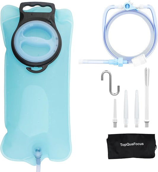 TopQuaFocus Douche Bag kit Home Coffee Enemas with 6.5FT Silicone Tube Portable Enema Bag for Men Women Colon Cleansing Flushing for Colonic Cleanse
