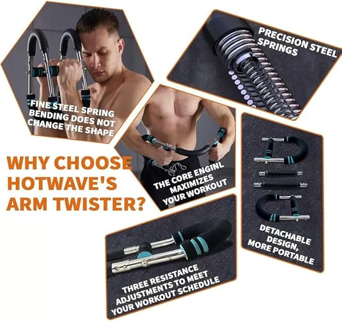 Twister Arm Exerciser,40-110lb Adjustable Chest Workout Equipment, Forearm Triceps Chest Enhanced Exercise Strengthener,Portable Detachable Upper Body Fitness Machine for Home and Gym