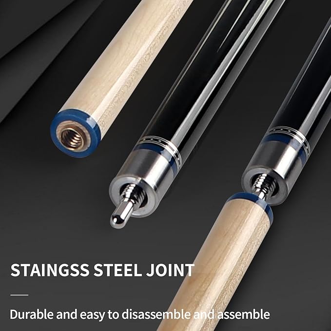 Kmise Professional Pool Cue Stick - 19 20 21oz Canadian Maple Cue Sticks, Low Deflection Shaft with Telescopic Carbon Fiber Extension, Pool Sticks for Aults, Billiard Cue Sticks with Leather Cue Case