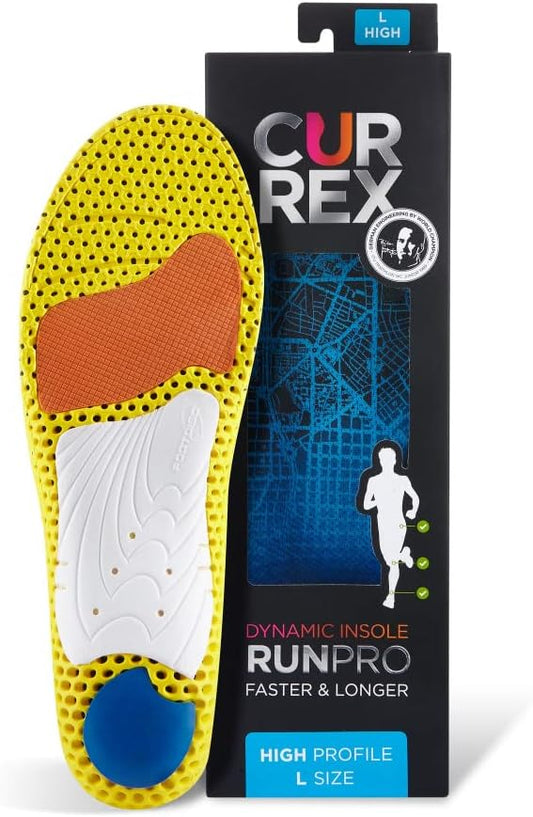 CURREX RunPro Insoles for Running Shoes – Arch Support Inserts to Help Reduce Fatigue, Prevent Injuries & Boost Performance – for Men & Women – High Arch, Large