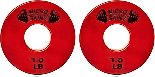 Micro Gainz Standard 1-Inch Center Hole Fractional 2 Pcs Color Weight Plates, Choose (.25LB-1LB) Designed for Standard 1-Inch Dumbbell & Barbell for Strength Training, Made in USA