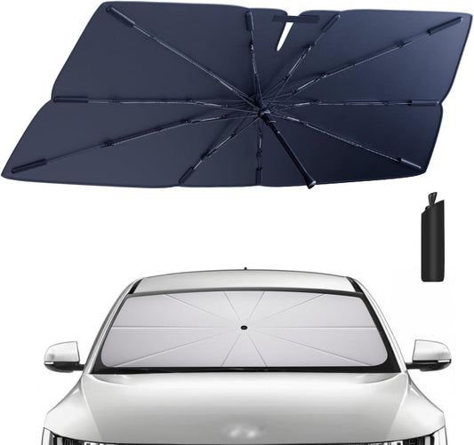 Windshield Sun Shade Umbrella for 2022-2025 Hyundai Ioniq 5 Accessories: Custom Fit 240T Silver, Double Thickened, Foldable Sunshade Window Sun Visor, Ultimate 99% UV Blocking for SE, SEL, Limited