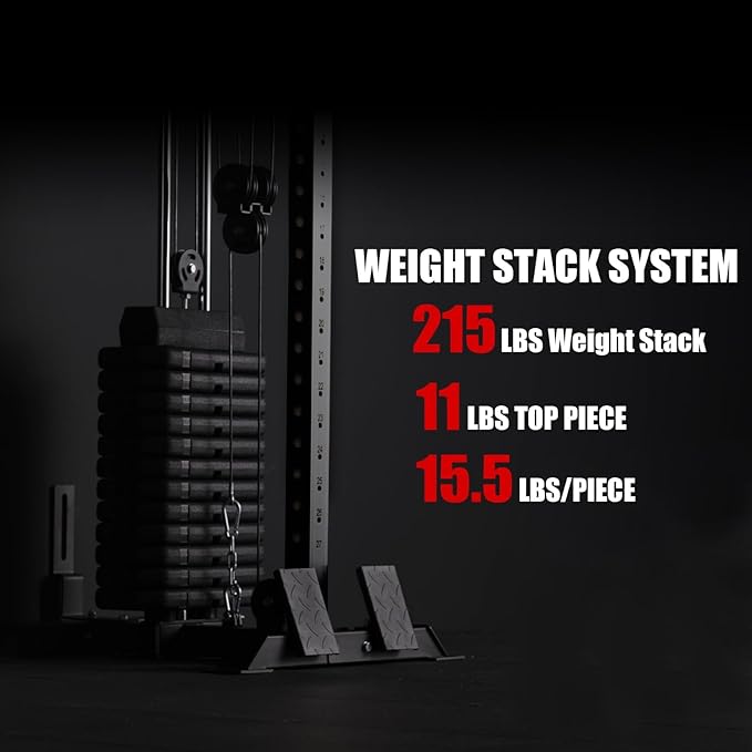 Mikolo Wall Mount Cable Station, Cable Crossover Machine with Dual Pulley System and 18 Adjustable Positions for Home Gym Fitness Equipment