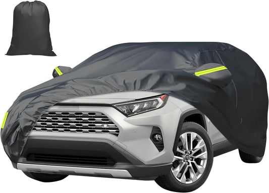 7 Layers Heavy Duty SUV Car Cover Fit for Toyota RAV4 (2006-2025), Waterproof, Tear & UV Resistant, Outdoor Full Car Cover with Storage Bag, Windproof Sun Rain UV Dust Snow Protection
