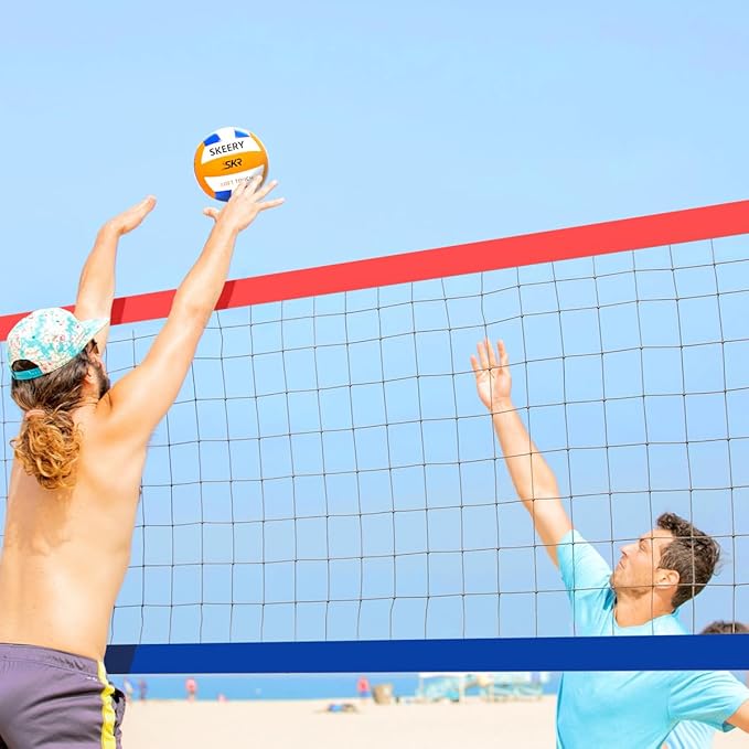 Outdoor Heavy Duty Volleyball Net Set, Anti-Sag Design, Adjustable Aluminum Poles, Portable Volleyball Net for Backyard,Grass and Beach