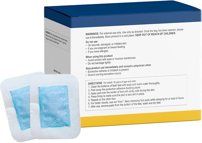 Simple Promise - Xitox Deep Cleansing Foot Pads - Supports Restful Sleep & Helps Remove Tension - Natural Herbal Ingredients for Feet - Comfortable Adhesive & Easy Peel - 30 Foot Patches - Mint Aroma