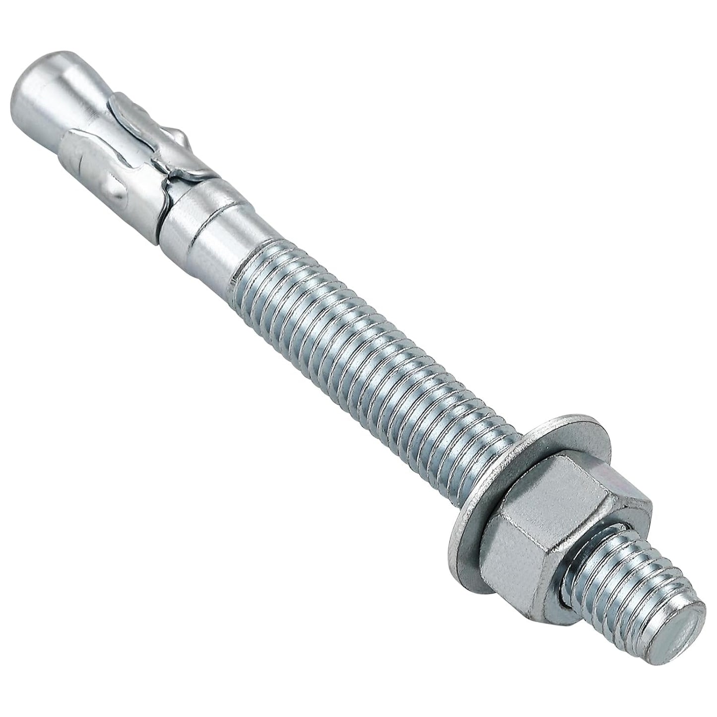 1/2x4-1/4" 10Pcs Inch Standard Fasteners for Heavy-Duty Zinc Wedge Anchors for Cement and Concrete