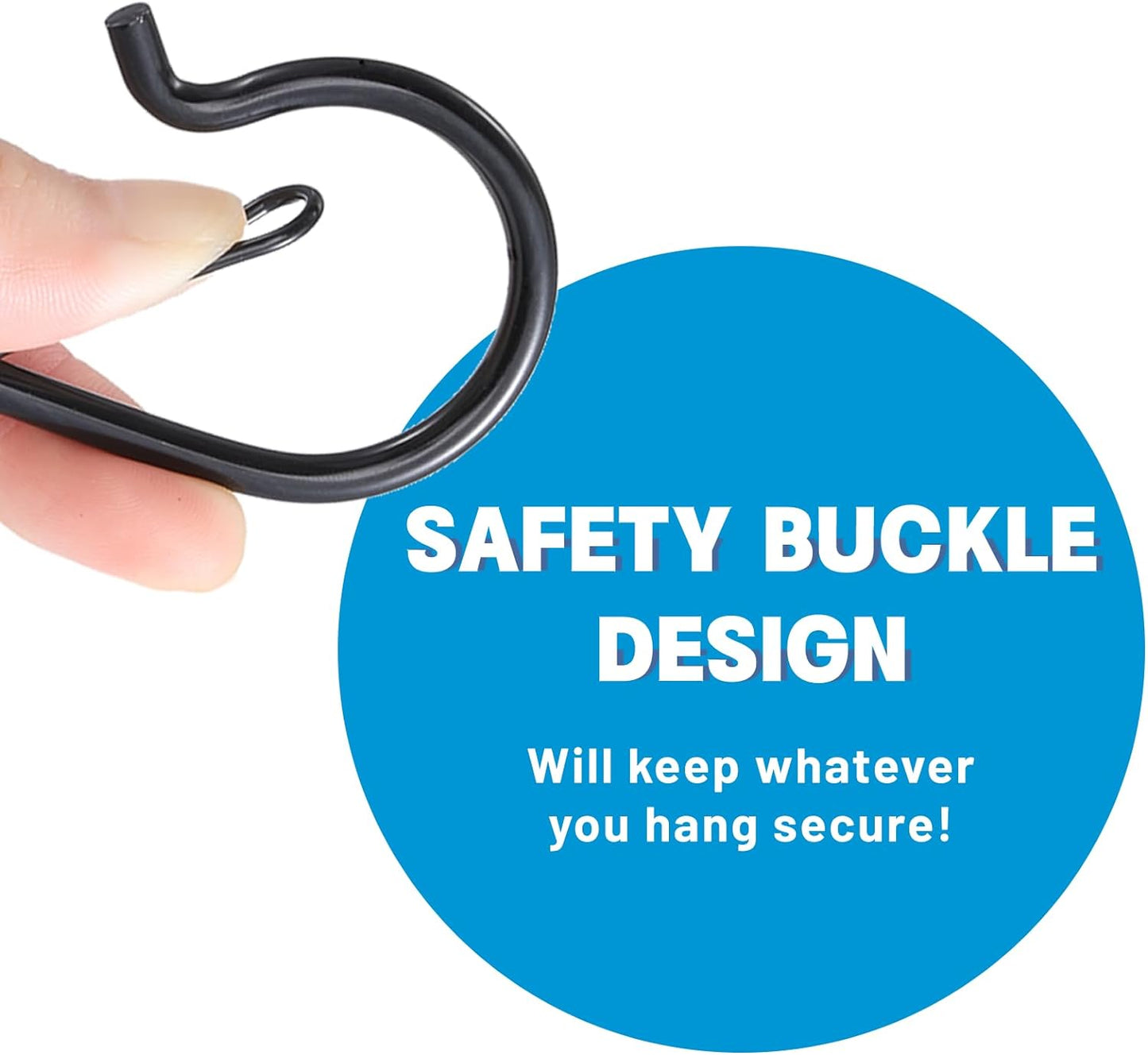 36 PCS Q-Hanger Hooks with Safety Buckle, Windproof Screw Hooks for Outdoor String Lights Hanging Christmas Lights, Plants, with 1 Wing Nut Driver