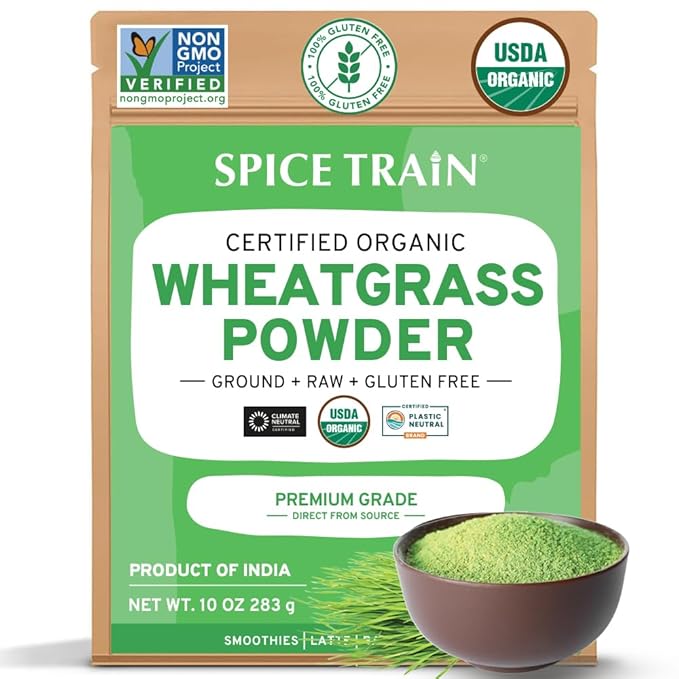HANDPICK USDA Organic Wheatgrass Powder (10oz) Rich Green Powder - Lab Tested | 100% Whole Leaf | Gluten Free, Non-GMO | No Sugar, No Artificial Ingredients | Resealable Ziplock Pouch