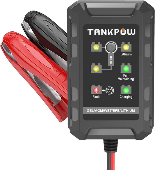 1.5-Amp Smart Car Battery Charger,6V and 12V Automotive Battery Charger Battery Maintainer,Trickle Charger,Float Charger for Cars,Motorcycle,ATV,AGM,Gel,Lithium and Deep Cycle Batteries