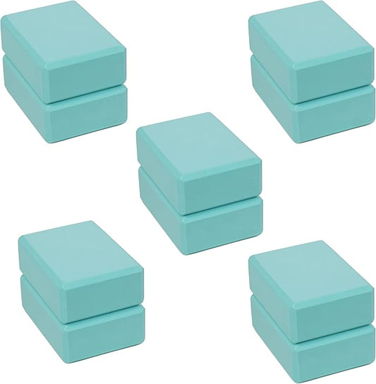 3" Yoga Block, 10 Pack Bulk EVA Foam Yoga Blocks, Firm and Supportive Yoga Brick, Balance Foam for Stretching, Pilates, and Workout, 3" x 6" x 9"