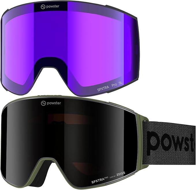 Ski Goggles Snow OTG Snowboard Goggles Magnetic Interchangeable Lens Frameless UV Protection Anti-fog mobile Skating
