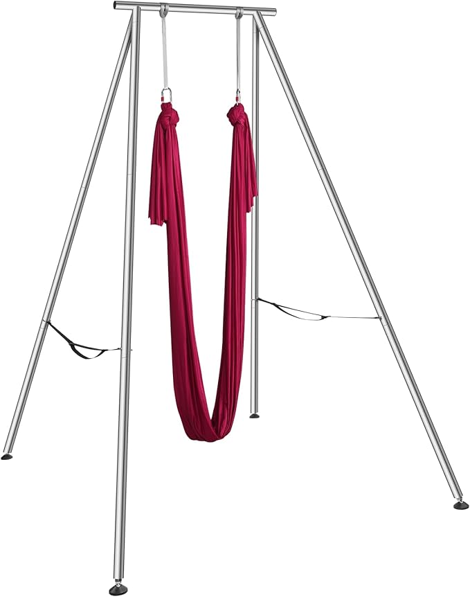 VEVOR Aerial Yoga Frame, 9.67 ft Height Swing Stand, Max 551.15 lbs Load Chrome-Plated Steel Pipe Inversion Yoga Rig for Indoor Outdoor Use