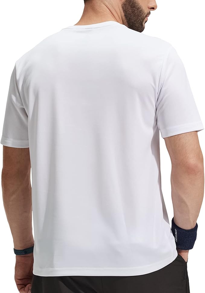 MIER Men's Quick Dry Workout Shirts Moisture Wicking Running Athletic Performance T-Shirts Recycled Polyester Top Tee