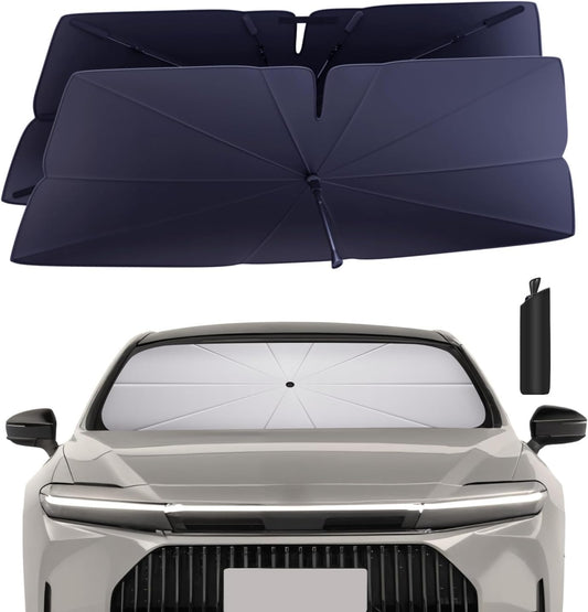 Windshield Sun Shade Umbrella for 2023-2025 Toyota Crown Accessories: Custom Fit 240T Silver, Double Thickened, Foldable Sunshade Window Sun Visor, Ultimate 99% UV Blocking for XLE, Limited, Platinum