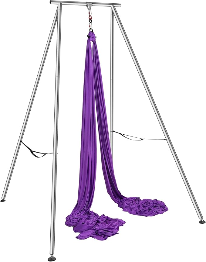 VEVOR Aerial Yoga Frame, 9.67 ft Height Swing Stand, Max 551.15 lbs Load Chrome-Plated Steel Pipe Inversion Yoga Rig for Indoor Outdoor Use