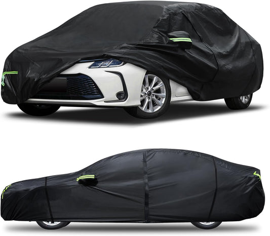 Car Cover Custom Fit for Toyota Corolla 2000-2025,Honda Civic 1991-2025,6 Layers Truck Cover Waterproof All Weather for Automobiles,Outdoor Full Exterior Cover,Rain, Sun, Wind Protection,Black