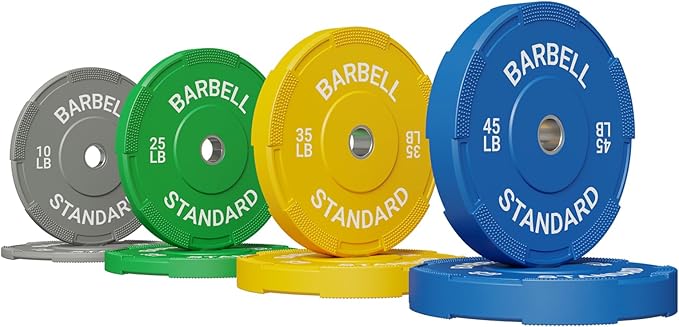 Mikolo Weight Plates 2 Inch, Bumper Plates with Enhanced Grip, Olympic Weight Plates for Strength Training and Weight Lifting