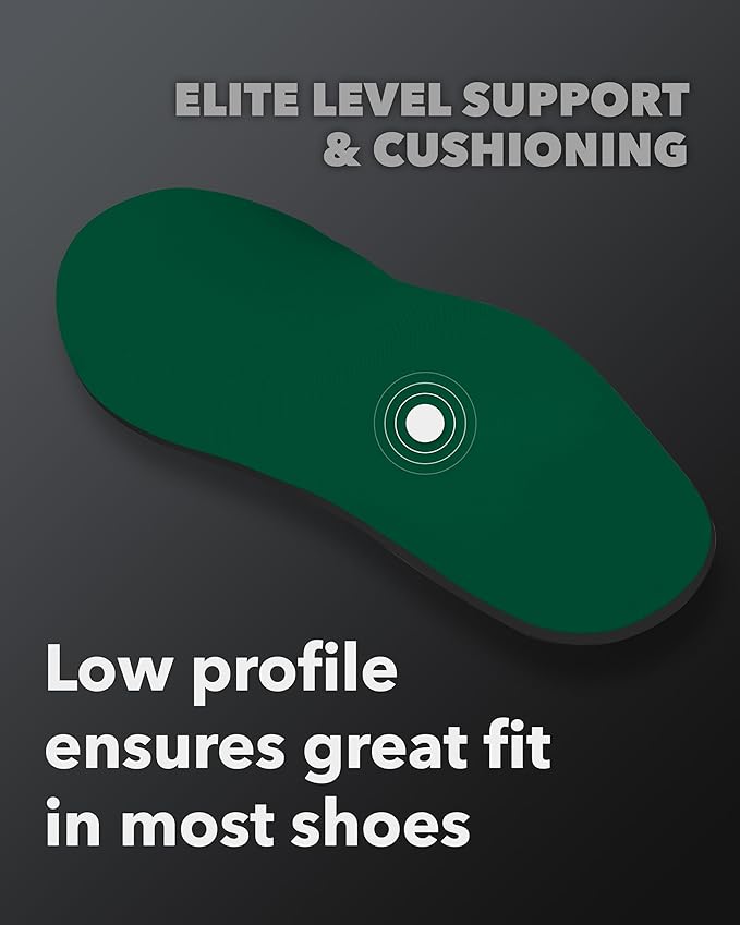 Spenco Rx Orthotic Arch Support Full Length Shoe Insoles, Men's 12-13.5, Green