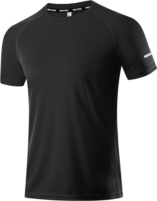 Boyzn 1, 3, 5 or 7 Pack Men's Workout Running Shirts, Dry Fit Moisture Wicking T-Shirt, Gym Athletic Short Sleeve Tee Shirts