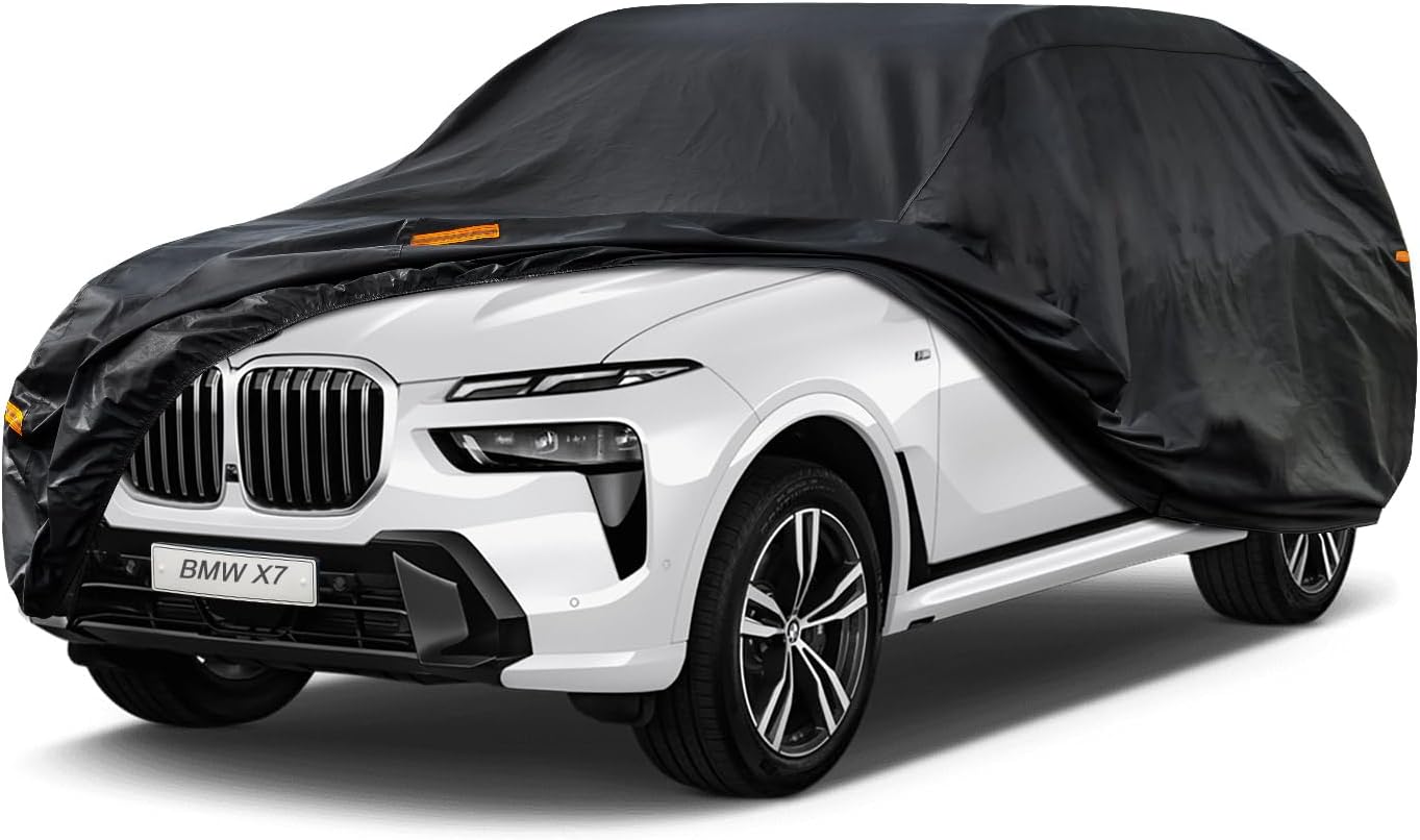 Kayme 7 Layers SUV Car Cover Custom Fit for BMW X7 (2018-2025) Waterproof All Weather for Automobiles, Outdoor Full Cover Rain Sun UV Protection.Black