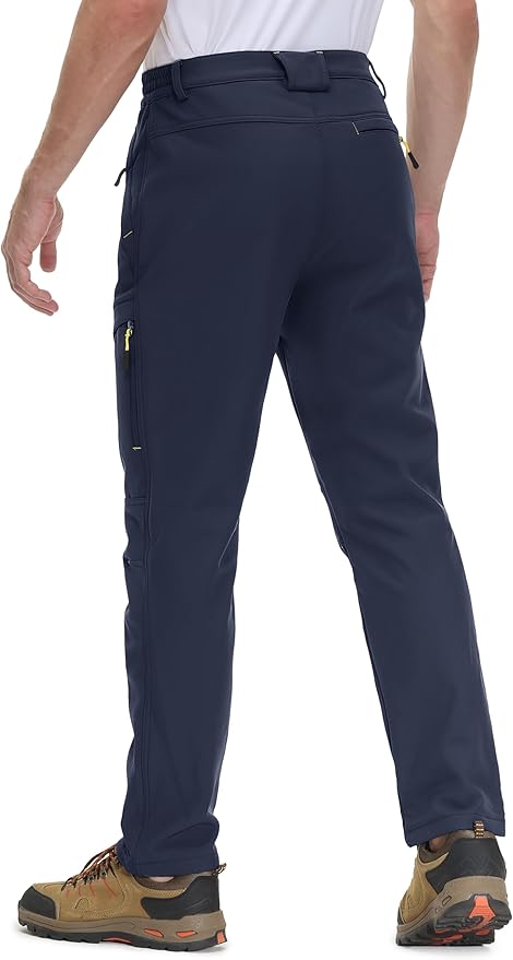 MAGCOMSEN Snow Pants for Men Water Resistant Fleece Lined 5 Zipper Pockets Winter Snowboard Hiking Insulated Ski Pants