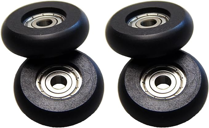 Total Gym Replacement Set Wheels/Rollers for Models 2000, 3000, and More -Black (4 Pack)