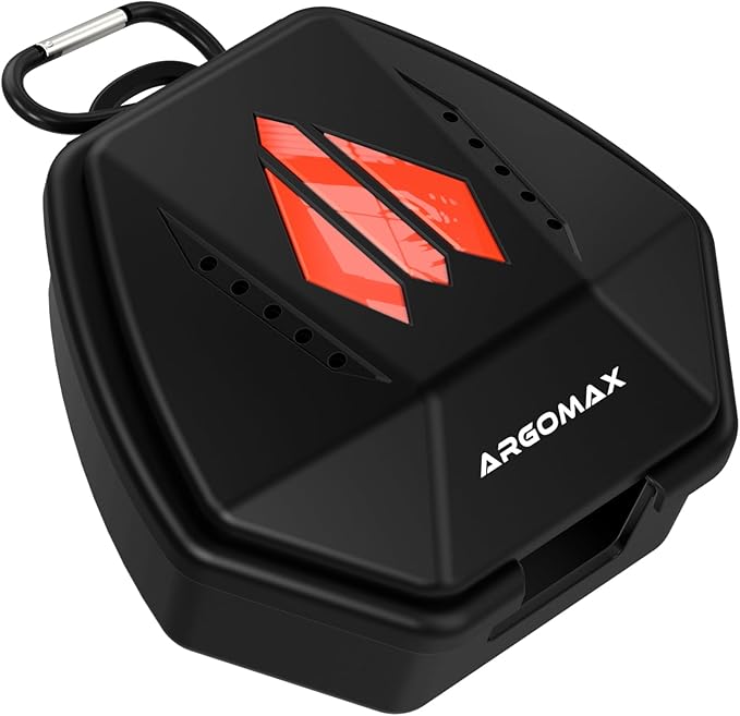 ARGOMAX Sports Lip Guard Case with Clip, Specializing Storage of Mouthguards with Lip Protection. Compatible with Various Brands of Football Lip Guard, Black+Orange.