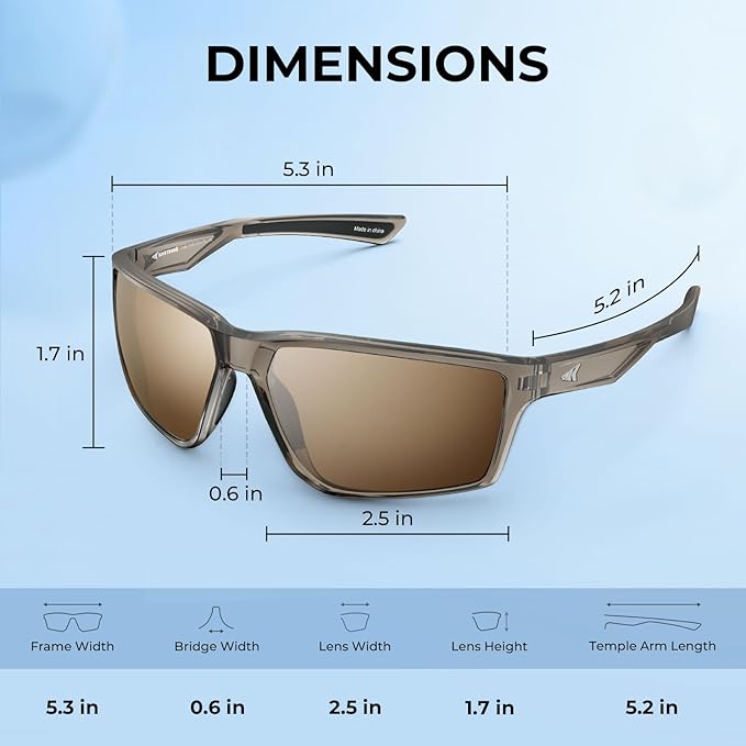 KastKing Osage Polarized Sport Sunglasses for Men and Women, Ideal for Driving Fishing Cycling Running, UV Protection