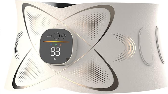 Abs Stimulator Abdominal, ab Belt Muscle Stimulator with Heat for Belly Fat Loss, Stomach Cellulite Melting, Postpartum Care Smooth & Firming, Lower Back Massager for Pain Relief Women Men Gifts