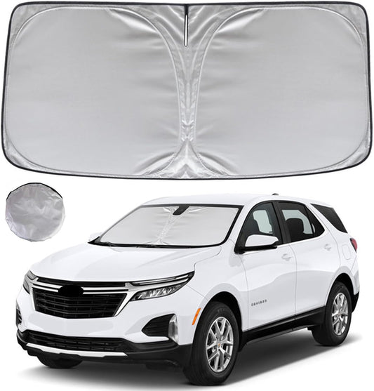 KAYZT Windshield Sun Shade for 2018-2024 Che-vrolet/Chevy Equinox (Not for Equinox EV) Foldable Sunshade Front Window Custom Fit Car Accessories