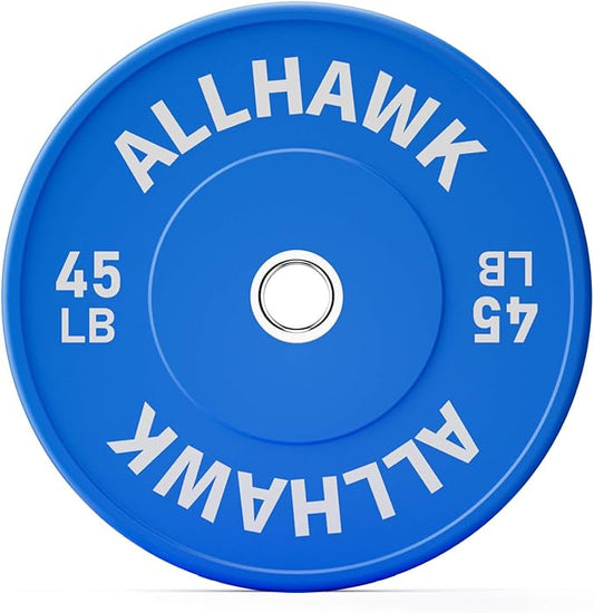 Colorful Olympic Bumper Plates, 2-inch Stainless Steel Insert, Virgin Rubber Weight Plate Set for Barbell Weight Lifting and Strength Training Home Gym