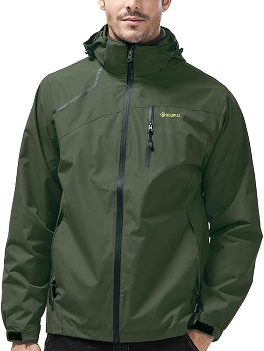 Mens Lightweight Waterproof Jacket Windproof Rain Hooded jackets for Running Hiking Cycling Travel M-7XL