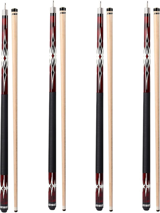 GSE Games & Sports Expert 58" 2-Piece Canadian Maple Hardwood Billiard Pool Cue Sticks for Men/Women, House or Commercial/Bar Use (Several Colors, Weight 18oz, 19oz, 20oz, 21oz Available)