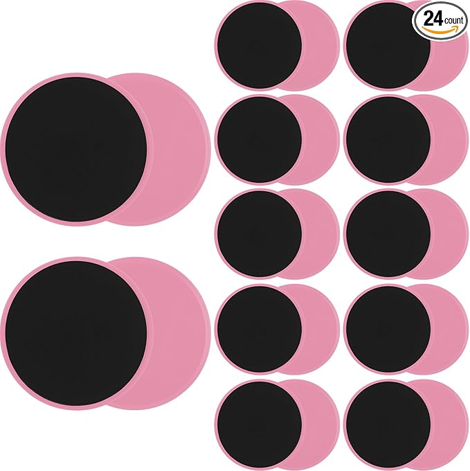 Wettarn 24 Pcs Core Sliders for Working Out Abdominal Exercise Gliding Discs Dual Sided Workout Disc Fitness Sliders Exercise Gear for Gym Floors Training Abdominal Core Strength