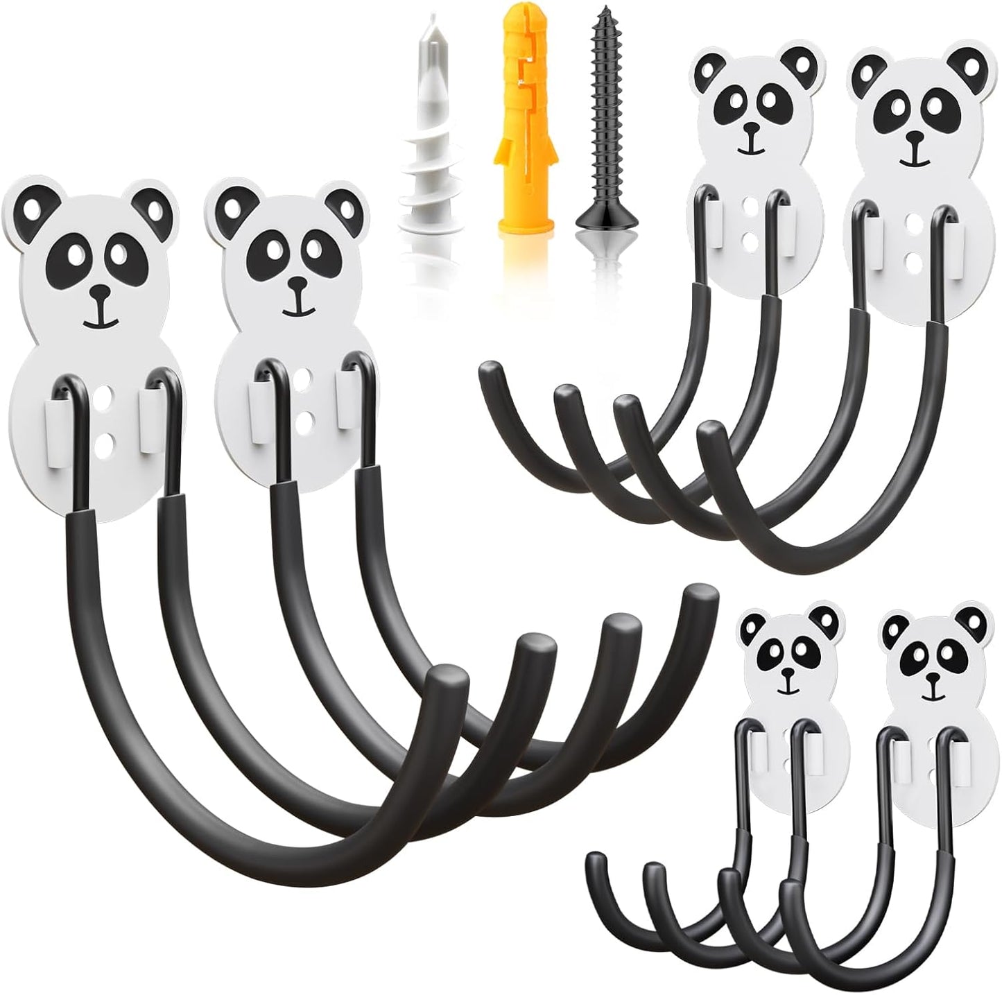 GPANDAG Garage Hooks Heavy Duty,Large Wall Mount Hanger Rack Garage Storage Utility Hooks, 6 Pack Long Hook Garage Organizer for Hanging Tool, Chairs, Hoses, Ladder, Bulk Items, Ropes