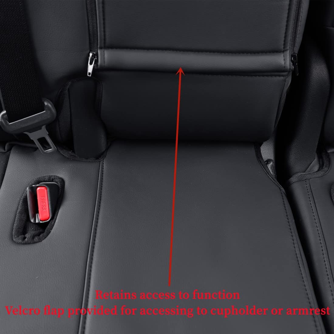 coverdream Custom Seat Covers Compatible with Select Toyota Camry XLE, XSE, XLE V6, XSE V6 2018 2019 2020 2021 2022 2023 Models - Leatherette (Black/Red,Full Set)