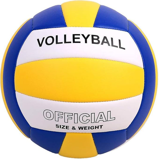 Volleyball Size 5 PU Leather Soft Indoor Outdoor Volleyballs Sports Training Game Play Ball for Beginner, Teenager, Adult, 8.2