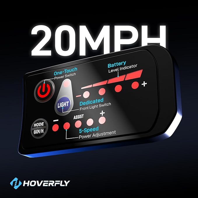 HOVERFLY OUREA 26" Electric Bike for Adults, 750W Peak Motor Mountain Ebike, 20MPH Up to 40 Miles, UL2849 Certified, 7-Speed, Removable Battery, Shock Absorber, Fat Tire Commuter E-Bike