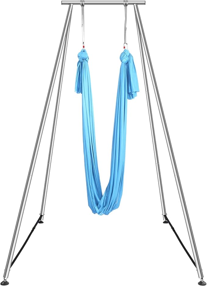 VEVOR Aerial Yoga Frame, 9.67 ft Height Swing Stand, Max 551.15 lbs Load Chrome-Plated Steel Pipe Inversion Yoga Rig for Indoor Outdoor Use