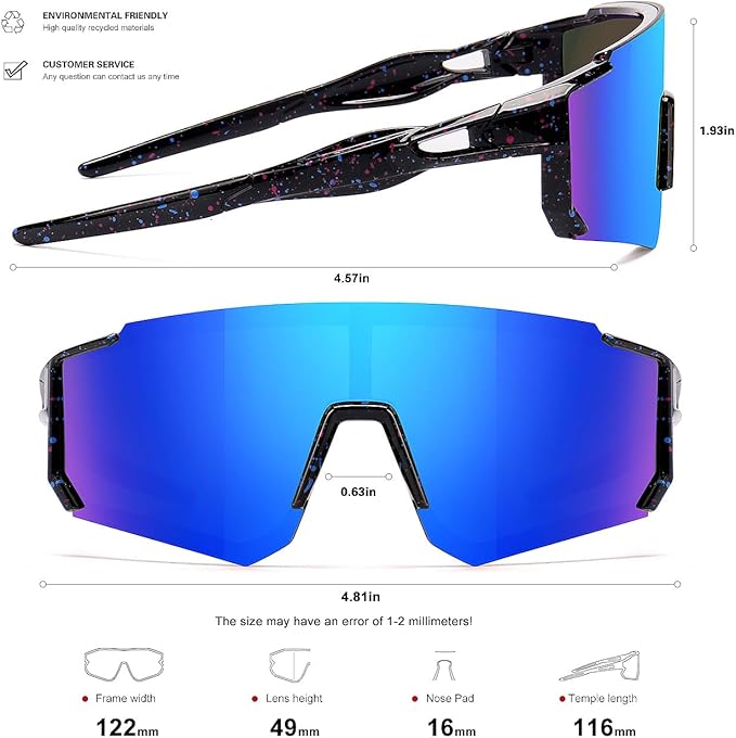 Youth Baseball Sunglasses Kids Sports Sunglasses for Boys Girls Softball Cycling Glasses UV400 Protection