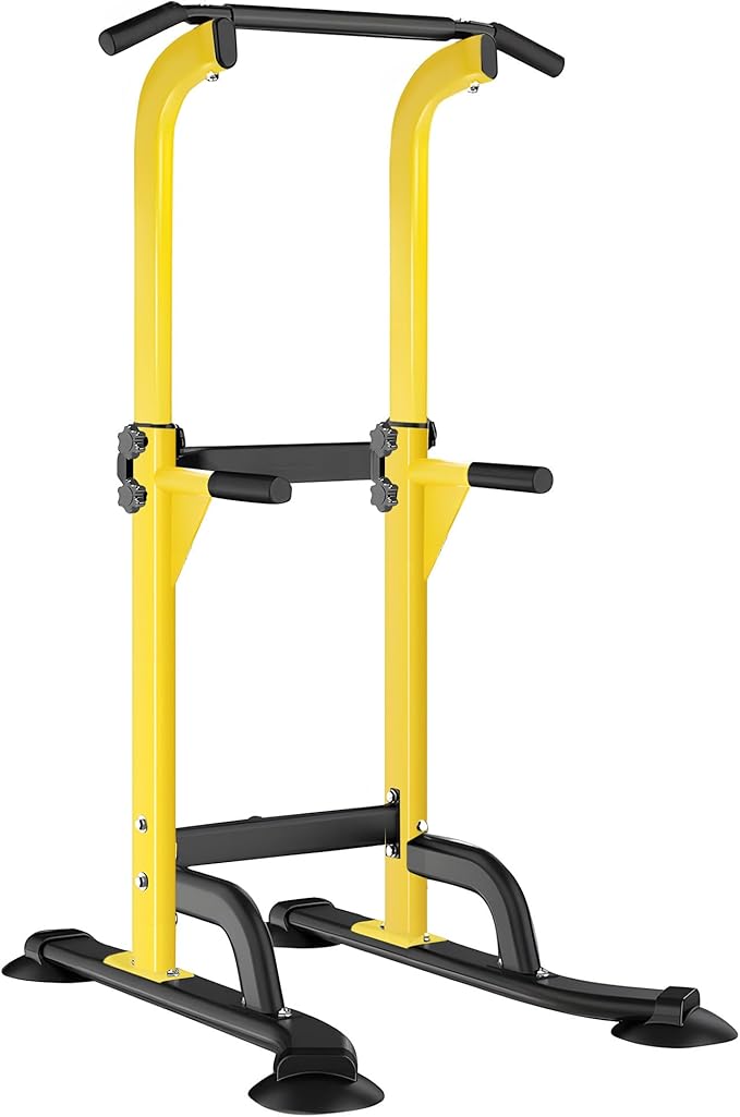 SogesHome Power Tower Pull Up Bar and Dip Station Adjustable Height Dip Stand Multi-Functional Strength Training Fitness Workout Station