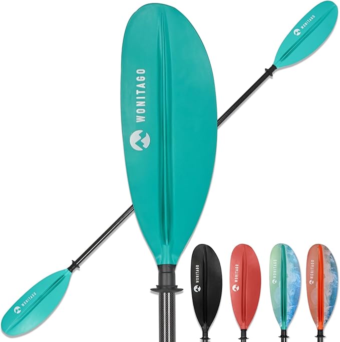 Kayak Paddle Premium Carbon Fiber Paddle with Reinforced PP + Fiberglass Blade, Floating Adjustable Kayaking Oars, 3 Piece, 220-240 cm/86-94 Inches, 240-260 cm/94-102 Inches