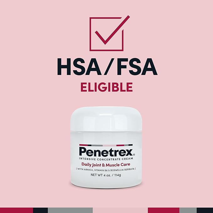 Penetrex Joint & Muscle Therapy - Soothing Comfort for Back, Neck, Hands, Feet - Premium Whole Body Rub with Arnica, Vitamin B6 MSM & Boswellia - Non-Greasy 4oz Cream
