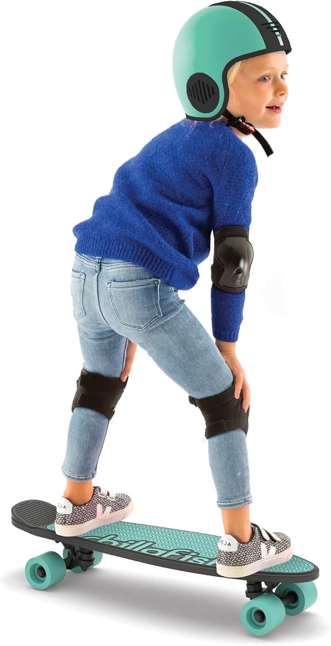 Chillafish Skatieskootie Customizable Training Skateboard and Lean-to-Steer Scooter with Detachable Stability Handlebar, Ages 3+